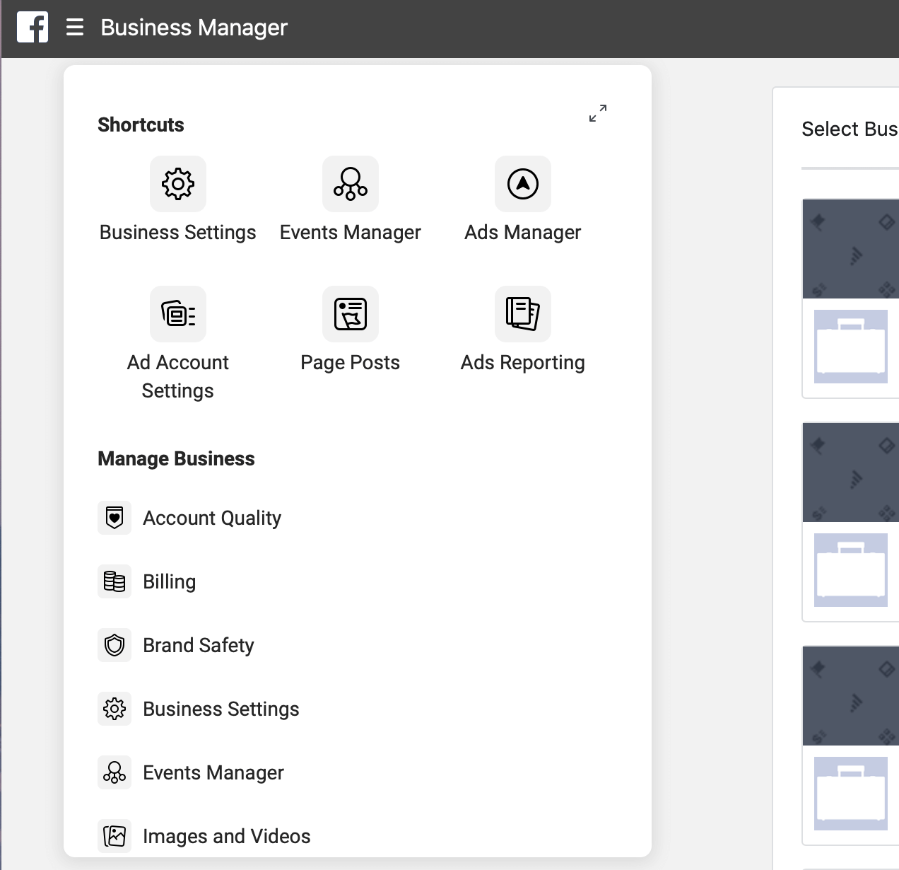 Business Settings Facebook